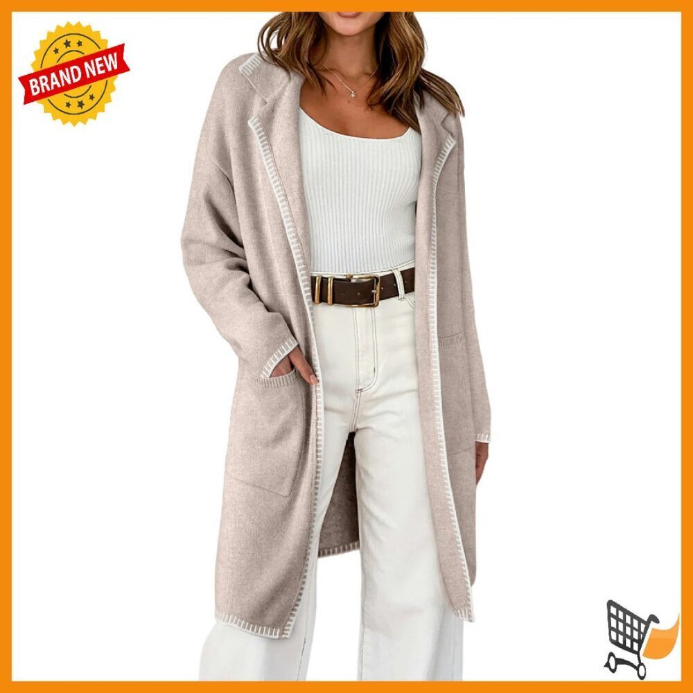 Long Knit Cardigan with Pockets - Winter Coats Fall Jacket Outwear